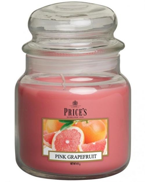 PRICE'S MIDI svíčka ve skle Růžový grapefruit - hoření 90h