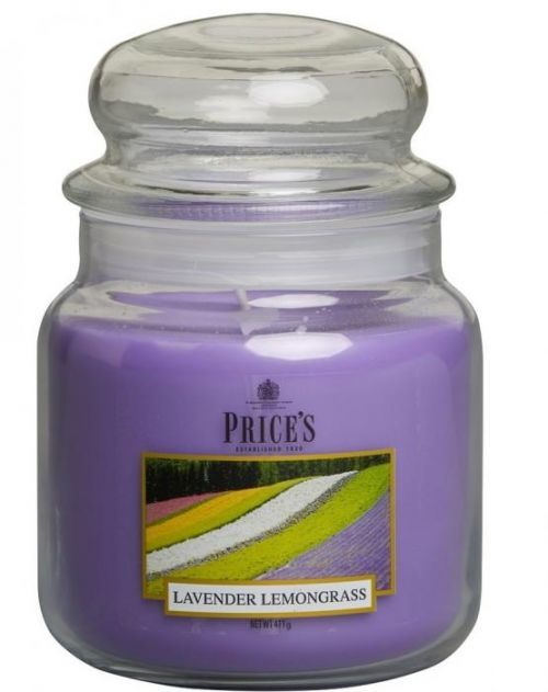 PRICE'S MIDI svíčka ve skle Levandule & Lemongrass - hoření 90h