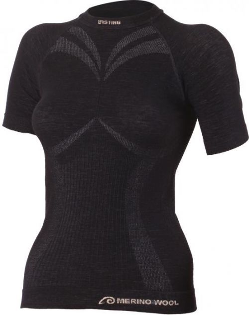 Lasting WALBA 9090 černé vlněné bezešvé triko Velikost: XXS/XS