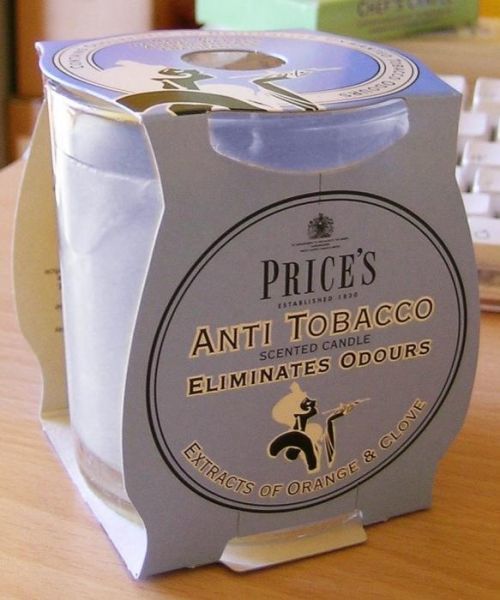Price’s FRESH AIR vonná svíčka ve skle Anti tobacco - hoření 45h