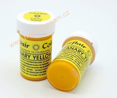 Gelová barva Sugarflair Canary Yellow 25g