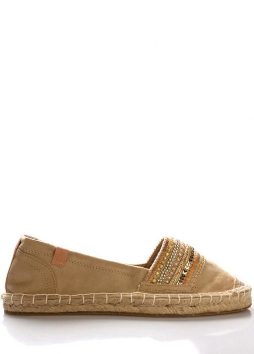 Béžové espadrilky s korálky Monshoe - 36