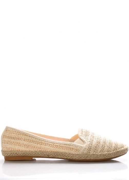 Béžové espadrilky se zlatými pruhy Monshoe - 36