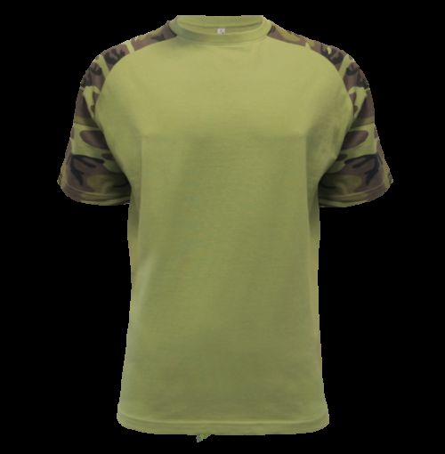 Tričko pánské Raglan Military S camouflage green