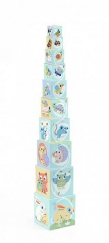 Skládací kostky - pyramida se zvířátky