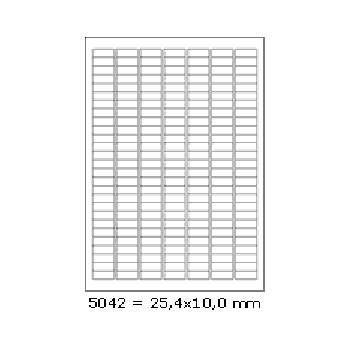 Samolepicí etikety 25,4 x 10 mm, 189 etiket, A4, 100 listů