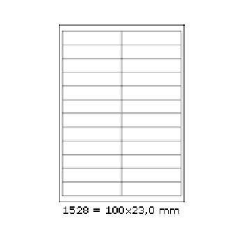 Samolepicí etikety 100 x 23 mm, 24 etiket, A4, 100 listů