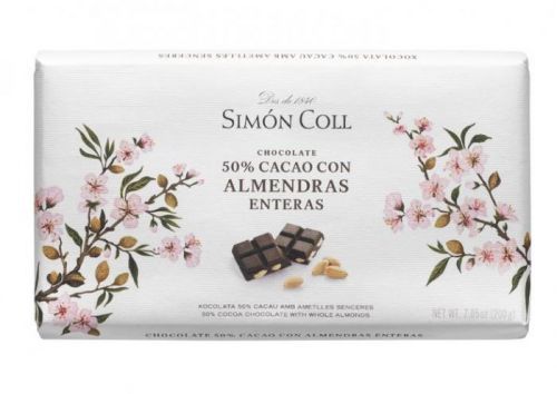 Simón Coll tmavá čokoláda 70% cocoa s mandlemi 100g