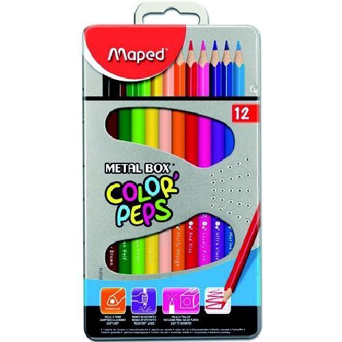 Pastelky Maped Color'Peps Metal Box - 12 barev