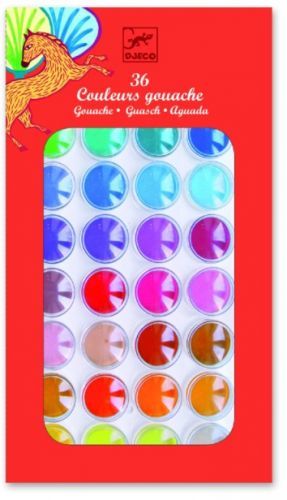 Vodové barvy se štětcem, 36 krásných barev