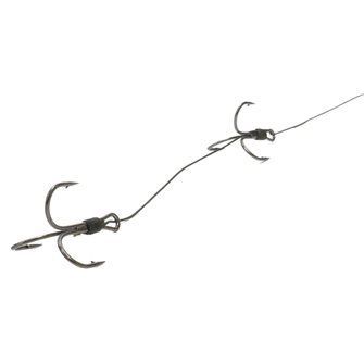 Sumcový návazec s dvěma trojháčky, 100 cm 6/0 100 kg