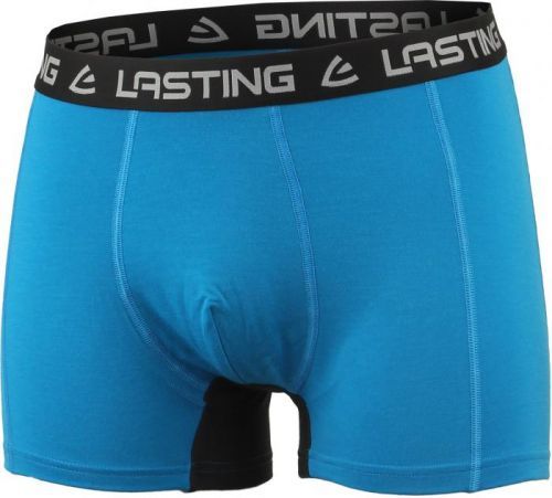 Lasting  NOMO 5199  modré vlněné merino boxerky Velikost: L