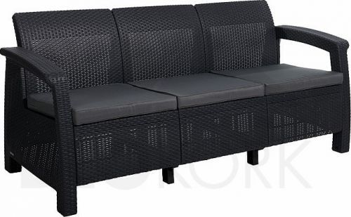 Deokork Zahradní ratanová pohovka CORFU LOVE SEAT MAX (antracit)