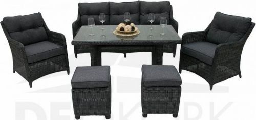 Deokork Ratanová sestava PAOLA antracit (polstry ZDARMA)