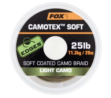 Fox Ztužená šňůrka Camotex Soft 20m - Light Camo 20lb Fox