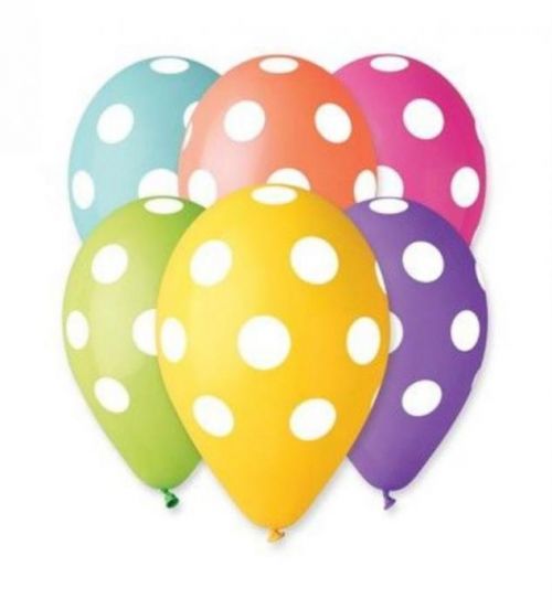Balónky 30 cm pastelové mix - puntíky 1 ks - SMART