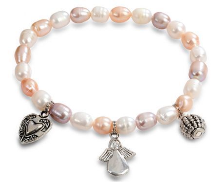 Jwl Luxury Pearls Jemný Náramek Z Pravých Perel S Ozdobami jl0295