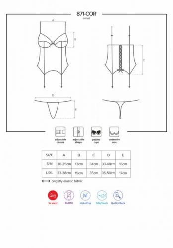 Ohromující korzet 871 - COR - Obsessive - S/M - bílá
