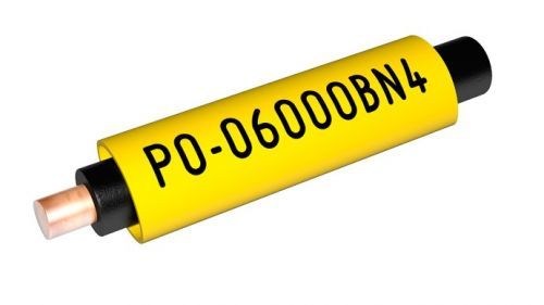 Partex PO-10000BN4, žlutá, bal. 50m, (6,5-8mm), popisovací PVC bužírka s tvarovou pamětí, PO oválná