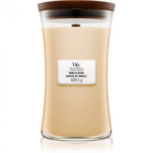 Woodwick Vanilla Bean vonná svíčka 609,5 g s dřevěným knotem