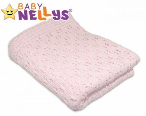 Baby Nellys Háčkovaná dečka Baby Nellys ® - růžová