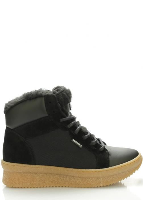 Černé zateplené boty s kožešinou Roobins - 36