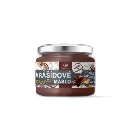 Allnature Arašídové máslo s hořkou čokoládou 220 g