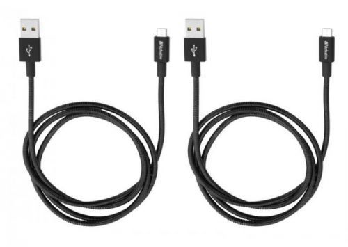 Verbatim USB/micro USB, 1m + 1m černý (48874)