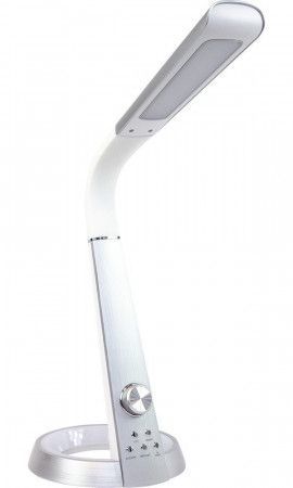 IMMAX LED stolní lampička Drake/ 13,5W/ 450lm/ 5V/7A/ 3 stupně stmívání/ flexibilní rameno/ USB/ bílo-stříbrná