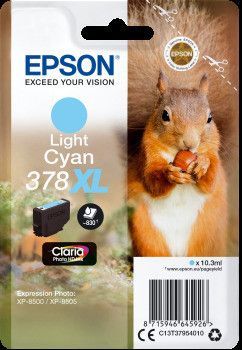 Epson Singlepack Light Cyan 378 XL Claria, C13T37954010