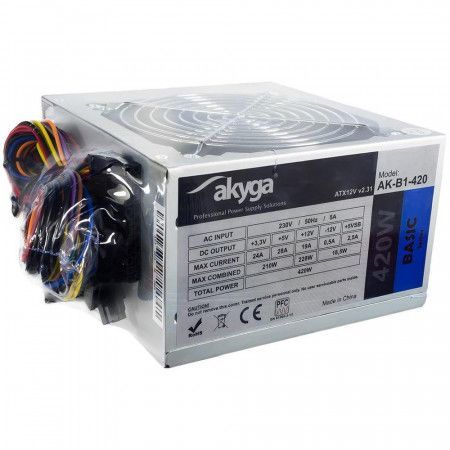 Akyga Basic ATX Power Supply 420W AK-B1-420 Fan12cm P4 3xSATA, AK-B1-420