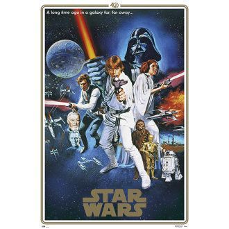 GRUPO ERIK Plakát, Obraz - Star Wars - 40th Anniversary One Sheet, (61 x 91.5 cm)