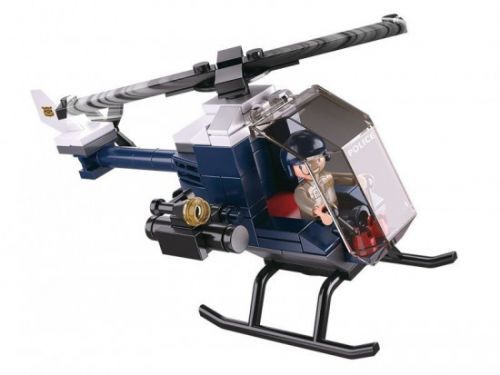 SLUBAN stavebnice Police Serie Helikoptéra, 88 dílků (kompatibilní s LEGO)