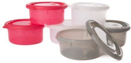 Bo Jungle misky s víčky Bowls Pink/White/Grey 300ml (6ks)