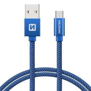 SWISSTEN DATA CABLE USB / MICRO USB TEXTILE 2,0M GREY
