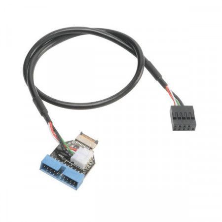 AKASA interní USB kabel USB 3.1 Gen2 konektor na USB 3.1 Gen1 19-pin / AK-CBUB38-40BK / 40cm, AK-CBUB38-40BK