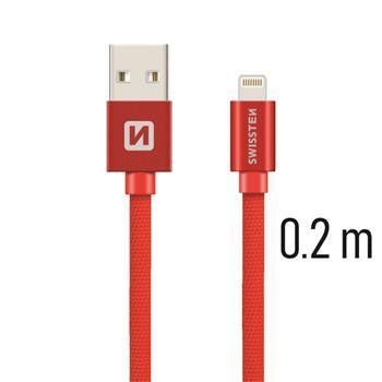 SWISSTEN DATA CABLE USB / LIGHTNING TEXTILE 0,2M RED