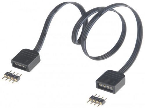 AKASA prodlužovací kabel pro LED pásek / AK-CBLD06-30BK / 2x 4pin samice / 2x 4pin samec redukce / 30cm, AK-CBLD06-30BK