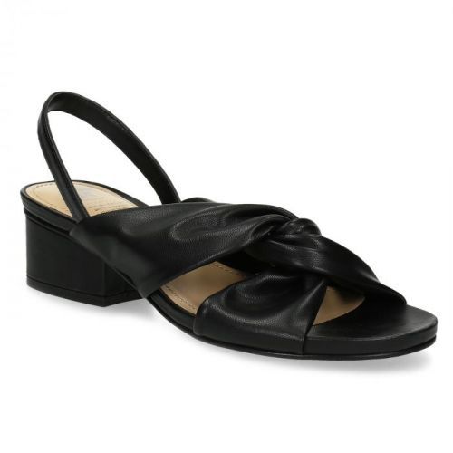 Černé dámské sandály na nízkém podpatku
