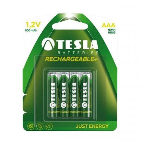 TESLA nabíjecí baterie AAA Ni-MH 800mAh (HR03, mikrotužková, blister) 4 ks