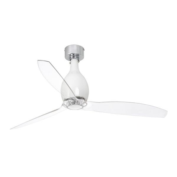 Faro Barcelona Mini Eterfan 32020 50,4“ Bílá Lesk/Transparentní Reverzní Stropní Ventilátor