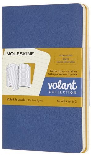 Moleskine - zápisníky Volant 2 ks - linkované, modrý a žlutý S