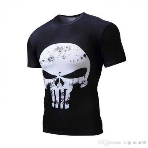 Pánské kompresní tričko HeatGear Punisher - bílá lebka - vel. XXL