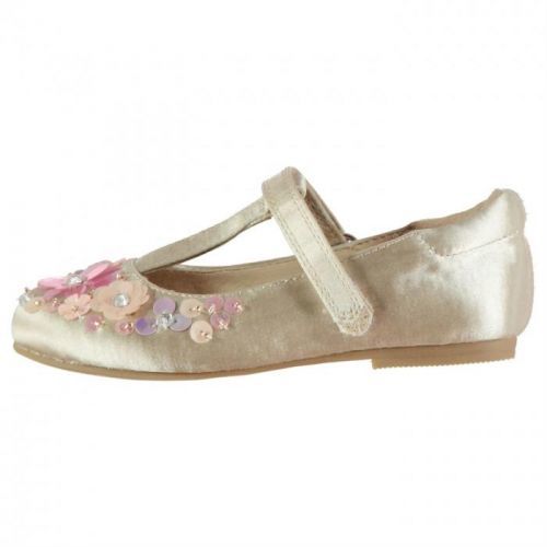 Miso Embellished Infant Girls Flat Shoes, Beige, 21.5