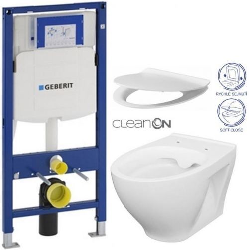 AKCE/SET/GEBERIT Duofix pro závěsné WC 111.300.00.5 bez ovládací desky + WC CERSANIT MODUO CLEANON + SEDÁTKO 111.300.00.5 MO1