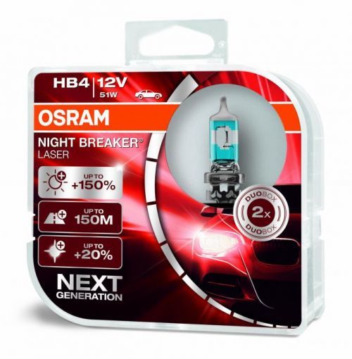 OSRAM HB4 Night breaker LASER plus 150procent 9006NL-HCB 51W 12V duobox