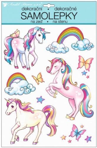 Anděl Samolepky na zeď - Jednorožci a motýli 10267