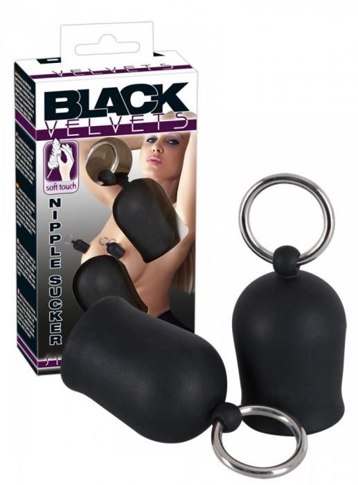 Black Velvet - kovové přísavky na bradavky (černé)