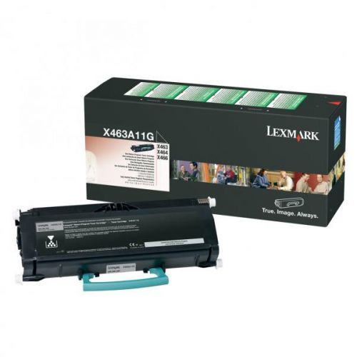 Lexmark originální toner X463A11G, black, 3500str., return, Lexmark X463