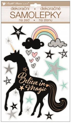 Anděl Samolepka na zeď - Jednorožec - prostorová - 10397